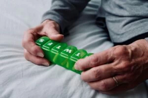 Senior man with arthritis
